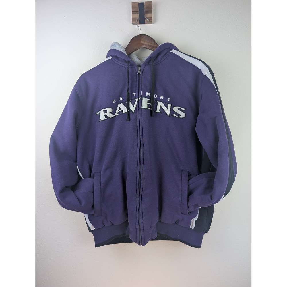 Baltimore Ravens NFL G-III Hooded Jacket Mens XL Purple Quilted Full Zip Coat